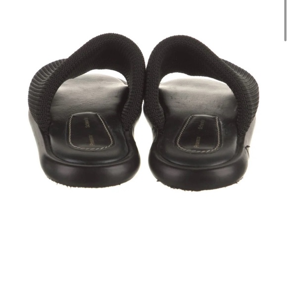 Black Slide Sandal - Minimal Knit Upper